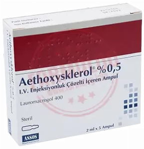 AETHOXYSKLEROL % 0.5 I.V. ENJEKSIYONLUK COZELTI ICEREN AMPUL ( 2 ML X 5 AMPUL )