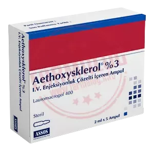 AETHOXYSKLEROL % 3 I.V. ENJEKSIYONLUK COZELTI ICEREN AMPUL ( 2 ML X 5 AMPUL )