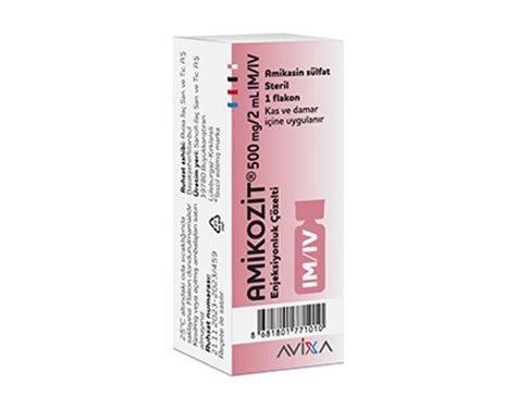 AMIKOZIT 100 MG /2ML IM/IV ENJEKSIYONLUK COZELTI