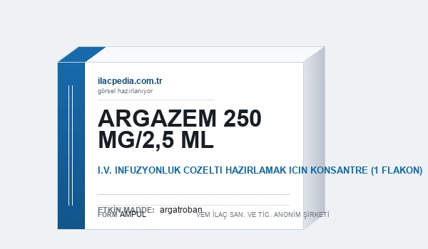 ARGAZEM 250 MG/2,5 ML I.V. INFUZYONLUK COZELTI HAZIRLAMAK ICIN KONSANTRE (1 FLAKON)